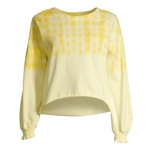 Women's Tie Dye sweatshirt yellow boho top